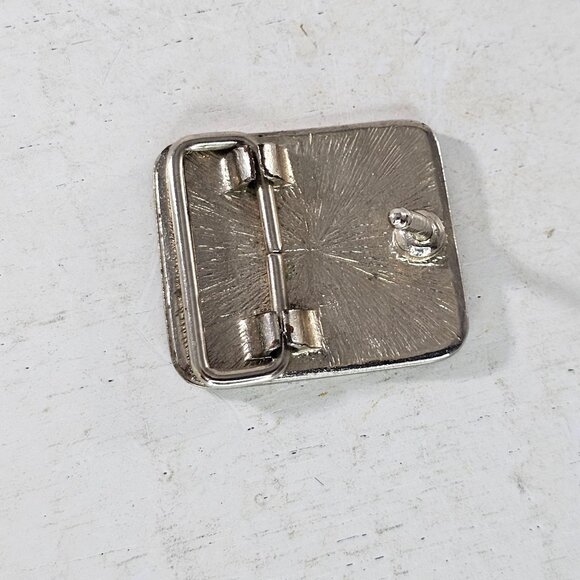 Vintage Silver & Black Enamel Swallow Design Belt Buckle Flying Birds - Picture 8 of 8